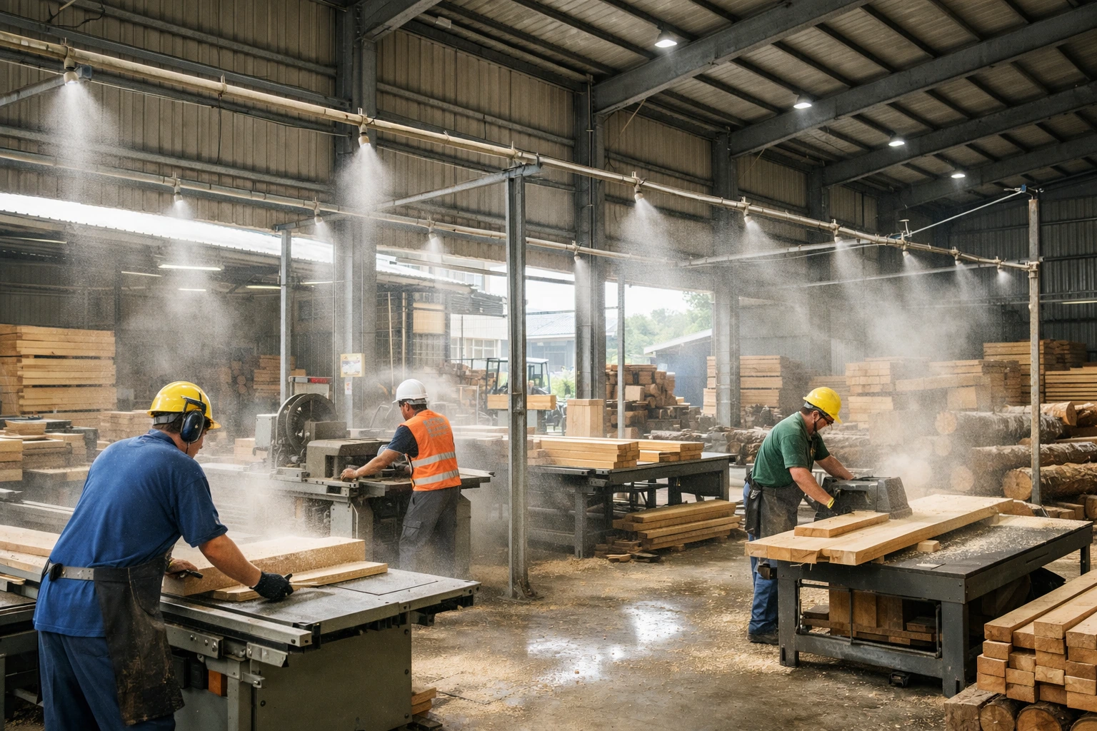 Wood-processing factory dust control