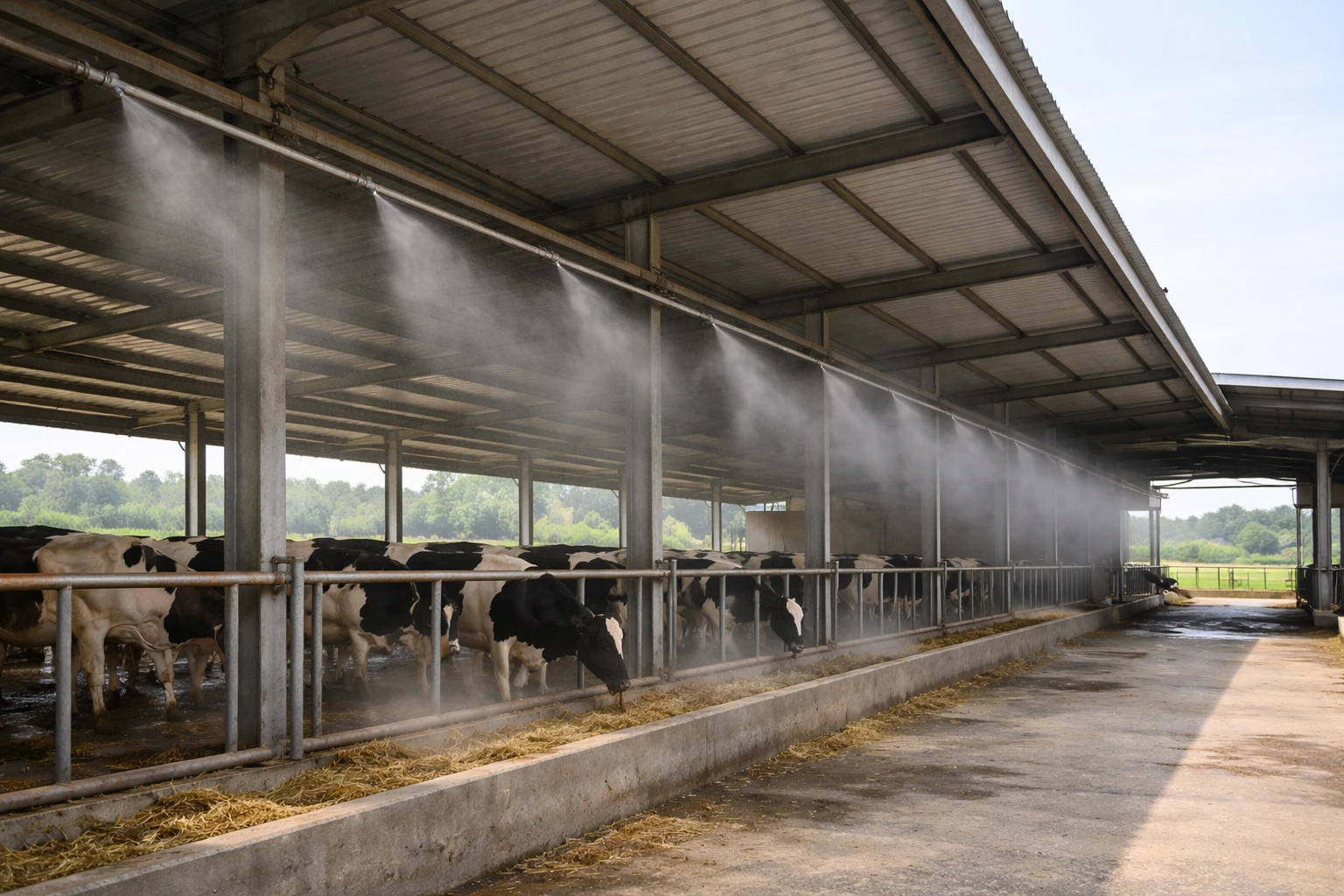 Livestock barn odor control misting system
