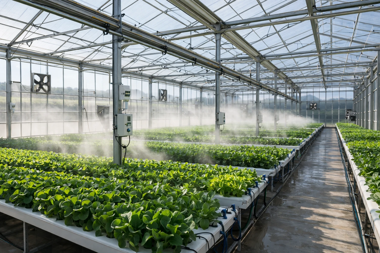 Smart agriculture climate control turnkey greenhouse system with misting and monitoring